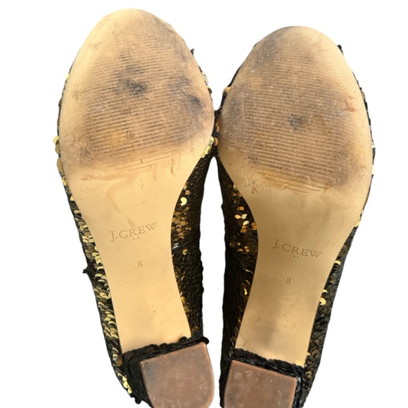 J Crew Gold Sequined Heels - Picture 4 of 5